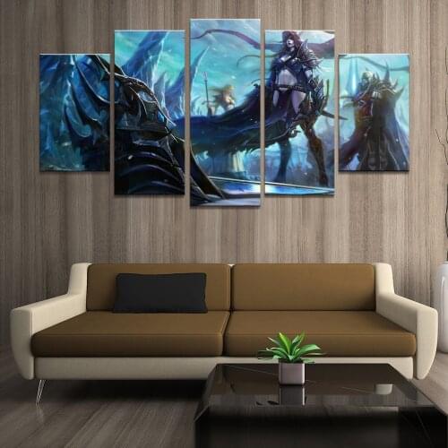 Home Decor Poster HD Pictures Prints Canvas 5 Piece Modular Game WOW Warcraft DOTA 2 Living Room Art Decorative Painting Framed