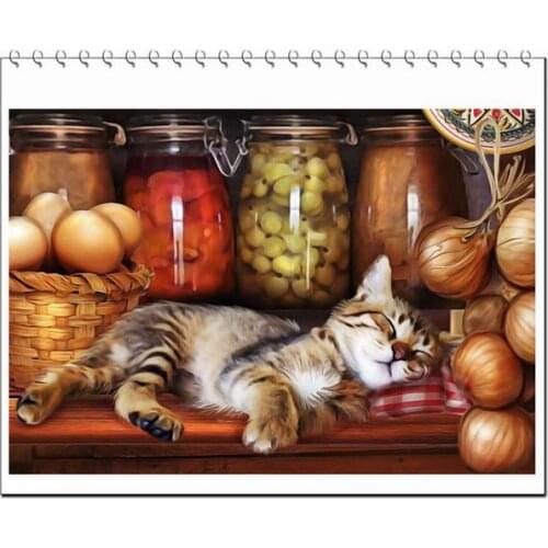 Cat on the kitchen shelf Top Quality sewing Embroidery Needlework 14CT Unprinted Art Cross Stitch Kits DIY Handmade Home Decor