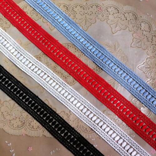 2 Meters Red Blue White Black Water Soluble Polyester Lace Trim Embroidery Lace Applique Sewing Crafts Hot Sale 3.7cm
