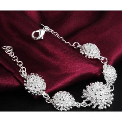 Hot Charm 925 Sterling Silver fine Fireworks Chain Bracelets for Women 8 inches Fashion Wedding Party Christmas Gifts Jewelry