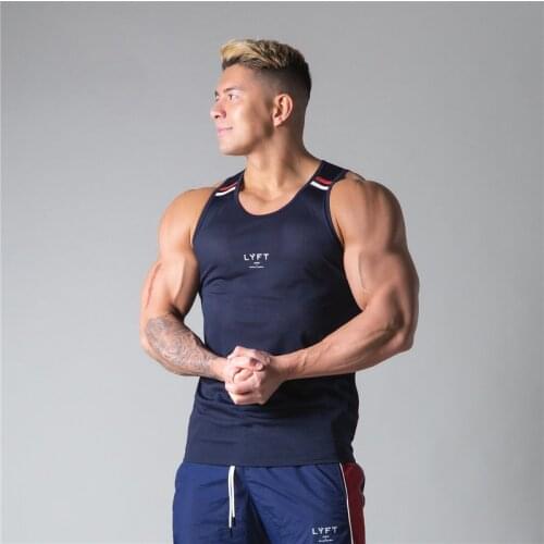 Mens Fitness Gym Mesh Breathable Striped Tank Tops Men Sleeveless Shirt MaleSports Vest Undershirt Gym Running Vest Men