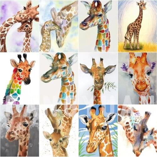 5D Full Square/round Diamond Painting Kits Animal Giraffe Embroidery Cross Stitch Rhinestones Wall Picture for Home Decoration