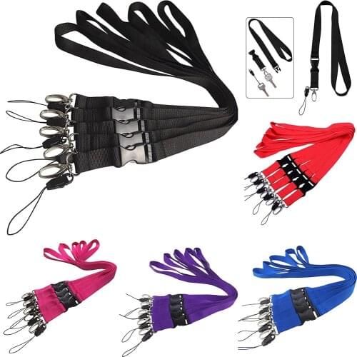 New Solid Color Lanyards Key Chain Neck Straps Keychain Cell Phone Rope Teachers Gift Id Name Badge Holder Safety Hanging Rope