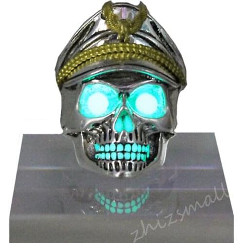 New officer Ring GLOW in the DARK Skull and soldier Glow Ring Pendants & Rings cool ring