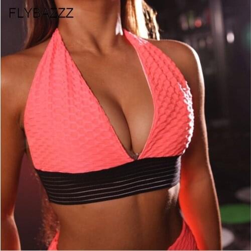 New Womens Sport Bra Fitness Breathable Yoga Running Vest Underwear Halter Crop Tops Underwear 5 Colors No Wire-rim Bras Female