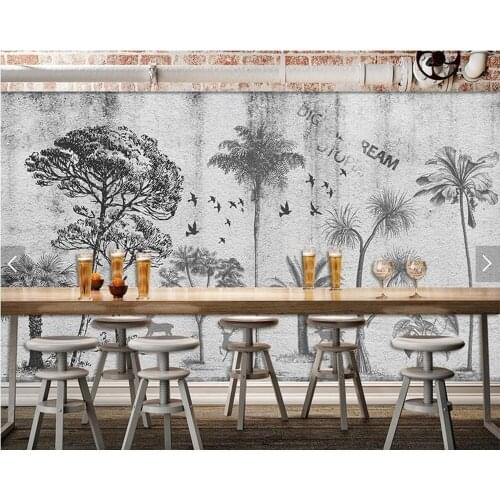 Custom bird wallpaper, vintage brick wall,forest bird abstract mural for living room bedroom sofa backdrop wall decor wallpaper