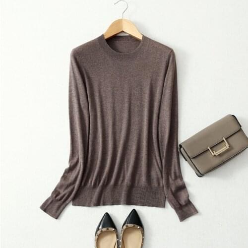 Womens 85% Silk 15% Cashmere Round Neck everyday Long Sleeve Pullover Sweater Top Shirt JN541