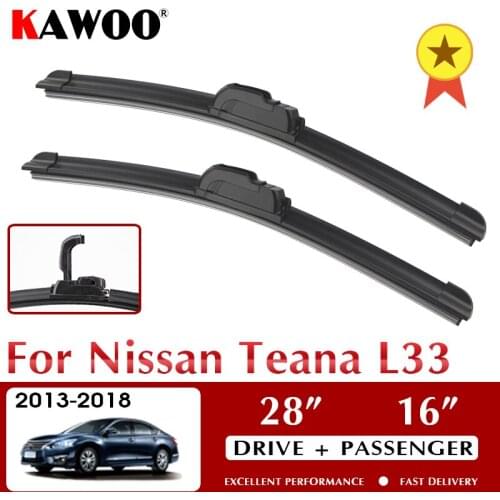 KAWOO Wiper Front Car Wiper Blades For Nissan Teana L33 2013-2018 Windshield Windscreen Front Window Accessories 28"+16" LHD RHD