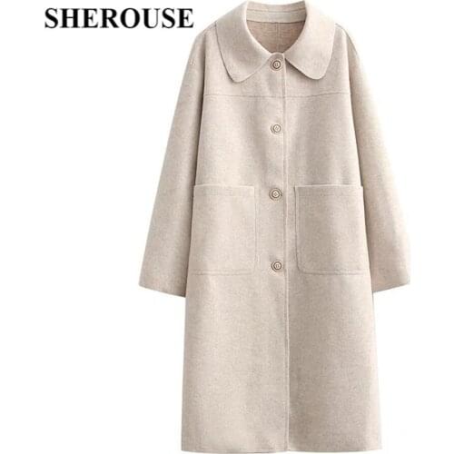 Женские прямые пальто Sherouse China At AliExpress