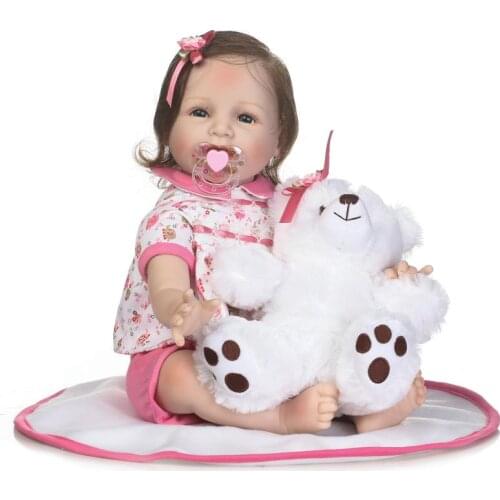 55cm Silicone Vinyl Doll Reborn Babies Dolls for Girl Toys Soft Body Lifelike Newborn Baby Bonecas Best Gift for Kids Toy