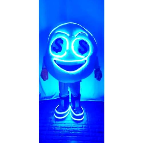 Mall parade led light lumious costume only money in eyes colorful dolls show the catwalk wearable