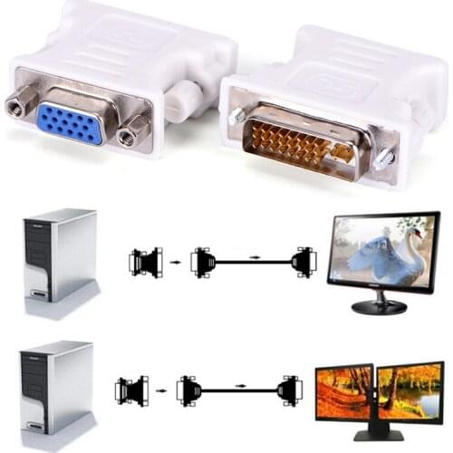 DVI To VGA Transfer Head Copper HD Display Project Conversion Head Adapter Head Revolution VGA Female New Arrival