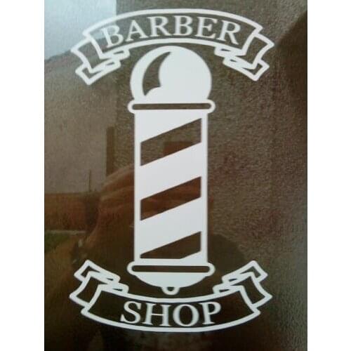 For hair salon barbers barber pole shop front window vinyl decal sticker cut