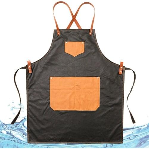 Waterproof apron Korean fashion kitchen men and women chef milk tea coffee shop nail work clothes printing custom logo