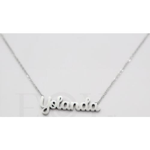 Collar De Acero Inox Con Nombre De Yolanda Color Plata Alta Calidad Envió Desde España