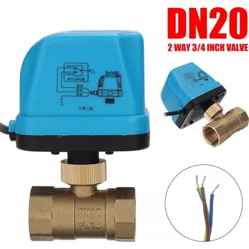 Miniature Motorized Electrical Ball Valve Brass G3/4" DN20 3/4 Inch Two Ways 220V Control High Quality Ball Valve Water
