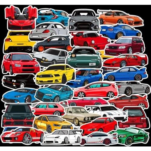 100pcs / Bag High Quality Fashion Modified Performance Car Low Lying Steel Gun Graffiti Stickers DIY Car Trolley Case Stickers