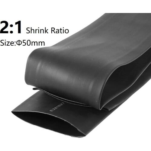 1M 50 mm Heat Shrinking Tube 2:1 Shrinkage Ratio Polyolefin Insulated Wrap Wire Kit Electronic Line Repair Cable Sleeve UL RoHS