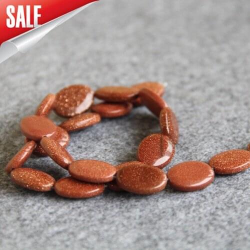 2021 For Necklace&Bracelet 13*18mm Natural DIY Sand Stone Beads Oval Shape Beads Accessory Parts 15inch Fashion Jewelry Making