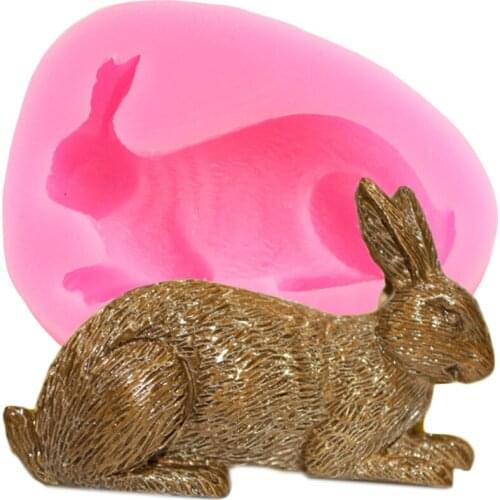 3D Bunny Rabbit Silicone Molds Easter Cupcake Topper Fondant Cake Decorating Tools Candy Resin Clay Chocolate Gumpaste Moulds