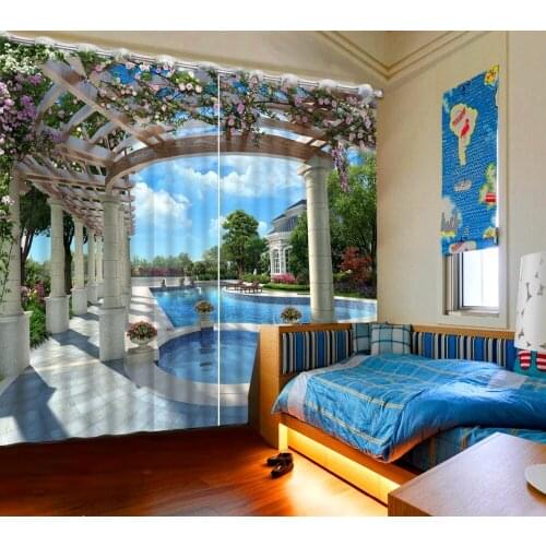 3D Curtains Drapes For Bed room modern home decor Villa pool corridor european curtains Custom any size fashion home decor