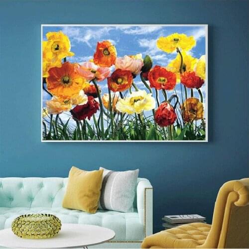 5D Diamond Painting Flowers Home Decoration Accessories Cross Stitch DIY Round Diamond Painting Kit Gift Living Room Decor Art