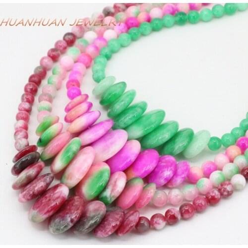 8 Colors Natural Stone Jades 6mm Round Beads Necklace For Women High Grade Coin Pendants 10-20mm Chalcedony Jewelry 18inch B3391