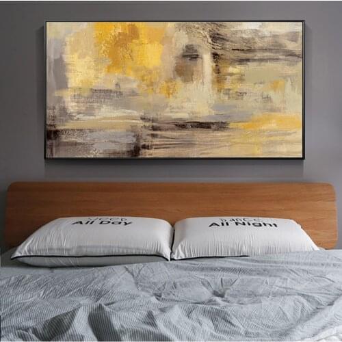 Abstract Wall Art Canvas Prints Yellow Color Wall Graffiti Art Paintings On The Wall Modern Wall Posters For Bed Room Cuadros