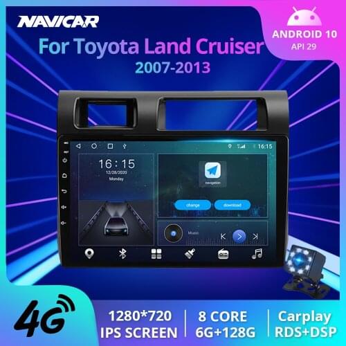2DIN Android10.0 Car Radio For Toyota Land Cruiser 2007-2013 GPS Navigation Stereo Receiver Auto Radio Car Multimedia Player IGO