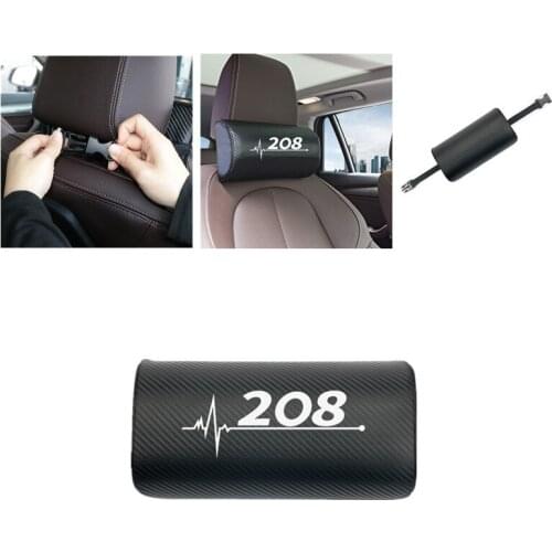 1pcs car neck pillows both side pu leather single headrest for Peugeot 208 Accessories Car Styling