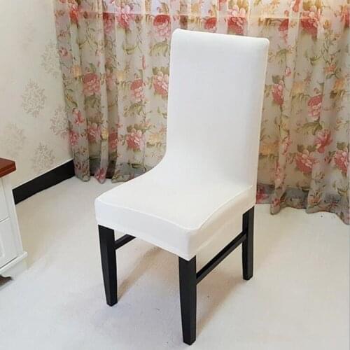 White Spandex Stretch Dining Chair Cover Machine Washable Restaurant For Weddings Banquet Folding Hotel Chair Covering