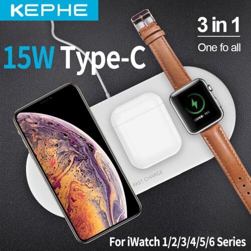 15W Fast Wireless Charger 3 In 1 Qi Charging Dock Station For IPhone 12 11 Pro XS MAX XR X 8 Apple Watch SE 6 5 4 3 AirPods Pro
