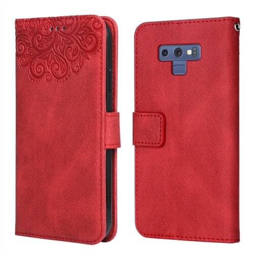 Flower Embossing Case For Samsung Galaxy Note9 N960 N960F SM-N960F 6.4''Wallet Flip Leather Case for Samsung Note9 Cover