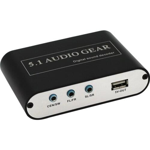 Digital Sound Decoder 5.1 Audio Gear Digital Audio Converter Adapter Aux Coaxial HD Player with USB for PS2 PS3 PS4 DVD PC