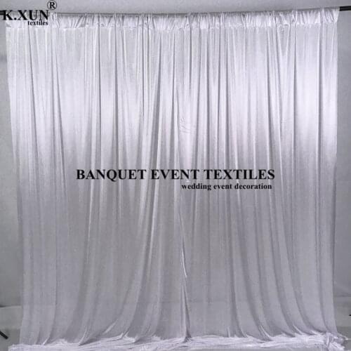 Cheap Price Sheer Ice Silk White Wedding Backdrop Curtain Panel Stage Background Photo Booth Event Party Decoration