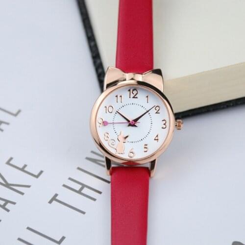 Childrens watches cute cartoon cat watch quartz boy girl clock gift for children girl watch boy watch Christmas gift clock
