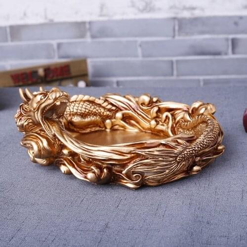 Home Decor Dragon Ashtray Practical Smoking Accessories Resin Fish Ash Tray Ornaments Personality Cigarette Ashtray