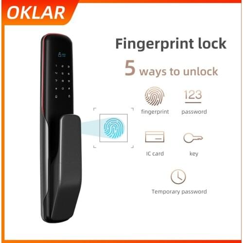 OKLAR Electronic Door Lock With Fingerprint/IC Card Biometric Fingerprint Door Lock Digital Code Password Intelligent lock