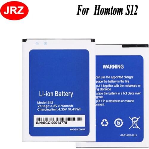 JRZ For Homtom S12 Phone Battery 2750mAh Hight Capacity 3.8V Top Quality For Homtom S12 Replacement Batteries