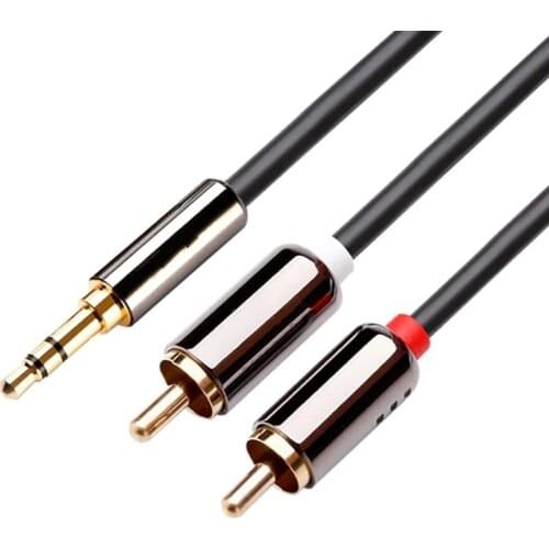 Felkin RCA Cable 2RCA to 3.5mm Audio Cable RCA 3.5mm Jack RCA Car Aux Cable Male to Male for MP3 Speaker Headphone Amplifier DVD
