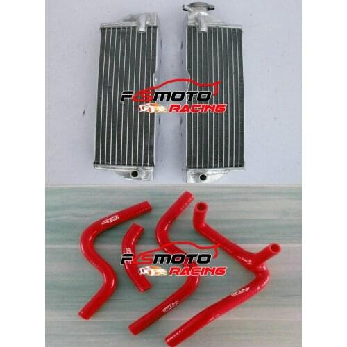 RED Hose + Aluminum Radiator For Husqvarna WR250 WR300 WR 250/300 2006 - 2010 2007 2008 2009