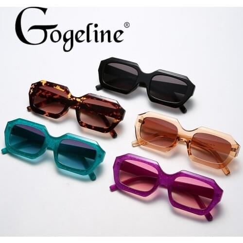 Fashion Polygon Gradient Women Sunglasses Vintage Irregular Frame Eyewear Trending Ladies Shades Green Leopard Sun Glasses