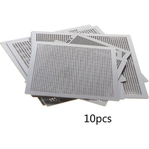 10Pcs/set BGA Reballing Universal Stencil Template Kit for Computer IC Chip