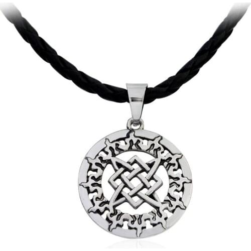 Norse Viking Triple Horn of Odin Raven Huginn and Muninn Amulet Rune Pendant Necklace