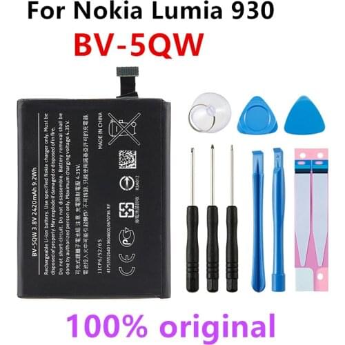 Original BV-5QW 2420mAh Replacement Battery For Nokia Lumia 930 929 RM927 Lumia930 BV5QW Li-Polymer Batteries +Tools