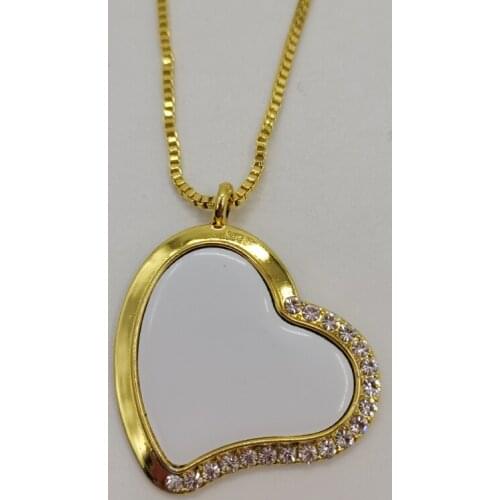 Heart-Shaped Necklace Pendant Sublimation Consumables DIY Blank Necklace Heat Transfer 20pcs/Lot