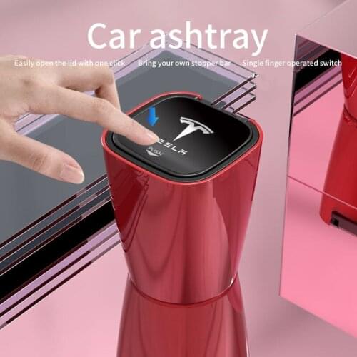 For Tesla Mode Series Mode3 ModeS ModeX ModeY Car Ashtray Car Refitting Interior Dedicated Car Supplies Car Ashtray