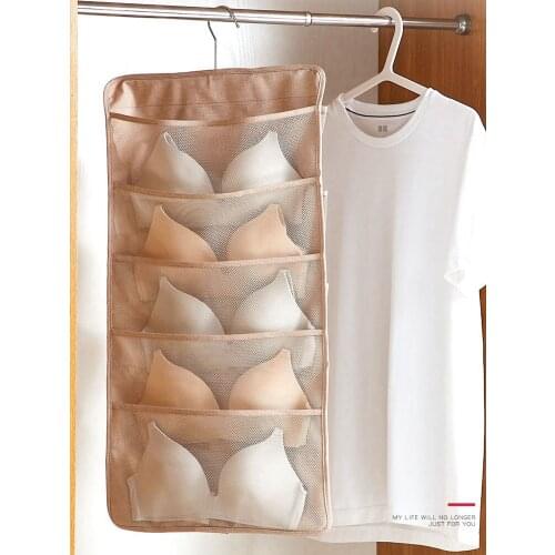Double side Hanging Bag Socks Bra Underwear Rack Hanger Wall Wardrobe Hang Storage Organizer Bag Storage Bags Home Accessories
