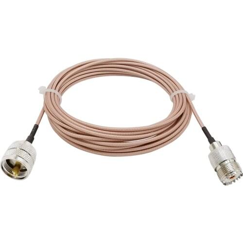 UHF SO239 Male to Female FM Transceiver RG316 Cable PL259 Connector for Ham CB/VHF/UHF/HF Radio Antenna UHF/VHF Mobile Radio