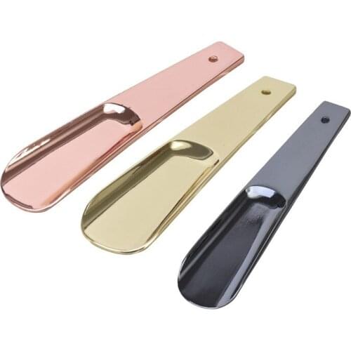 Zinc Alloy Shoehorn Pure Color Metal Material Portable Arc Fit Home Simple Design 13.8*3.5CM High Quality Smooth Shoehorns